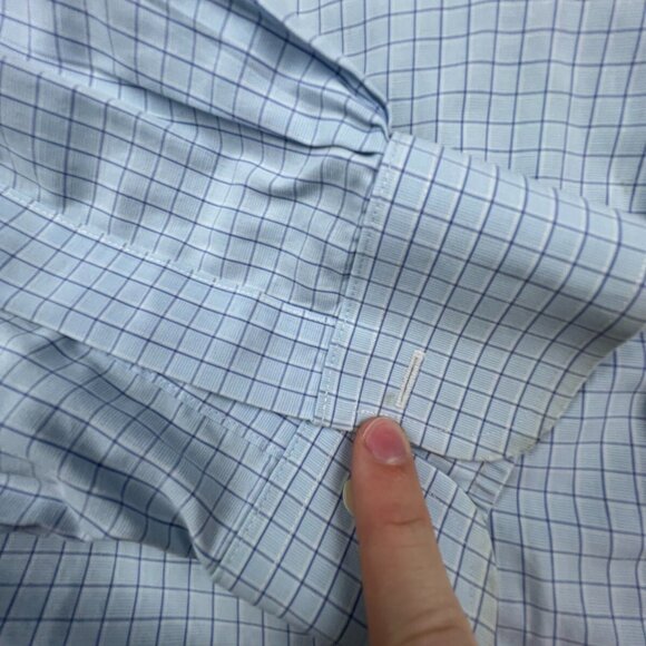 Brooks Brothers Button Up Dress Shirt 16.5 36 Blue Check Traditional Fit Cotton - Picture 8 of 10